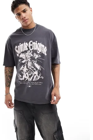 River Island Oversized t-shirt with saint print in