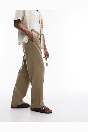 Topman Baggy leg elasticated jogger in khaki