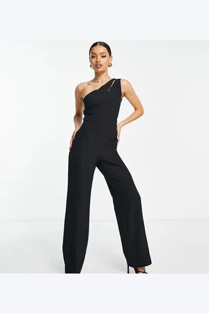 Vesper Bengaline one slash shoulder jumpsuit in