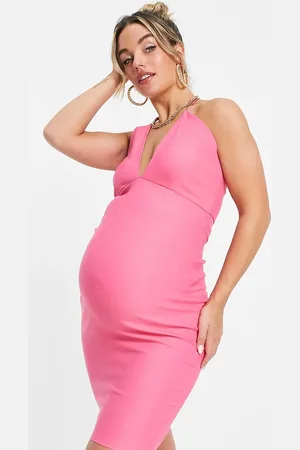 Vesper Vesper bengaline Maternity halterneck midi dress in