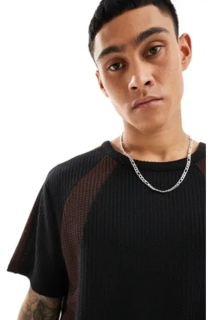 ASOS Oversized t-shirt in cut & sew waffle texture