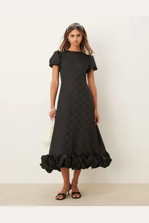 Sister Jane Puff sleeve bubble hem maxi dress in