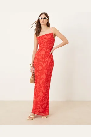 Pretty Lavish Cowl neck jacquard slip maxi dress in