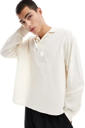ASOS Oversized overhead boxy shirt in off