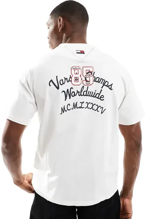 Tommy Hilfiger Chest script logo t-shirt in off