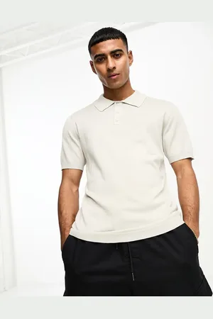 Only & Sons Knitted polo in beige