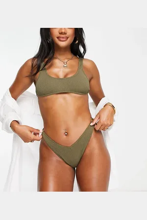 Candypants High leg ring bikini bottom in khaki
