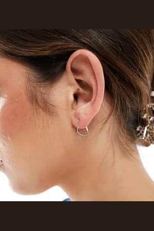 Kingsley Ryan 14mm heart hoop earrings in sterling