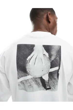 Only & Sons Boxy fit long sleeve t-shirt with basketball back print in