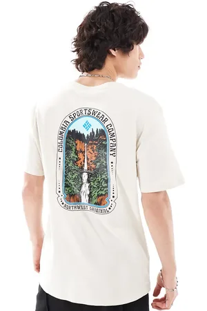 Columbia Cavalry trail back print t-shirt in beige