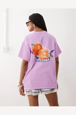 Reclaimed Oversized t-shirt with back orange print in