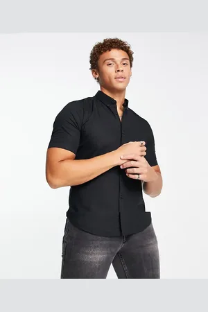 Only & Sons Short sleeve curved hem shirt in