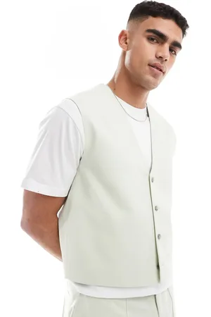 ASOS Smart co-ord boxy waistcoat in light sage