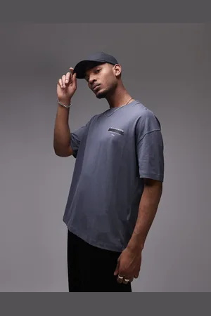 AllSaints Redact oversized embroidered logo t-shirt in pitched