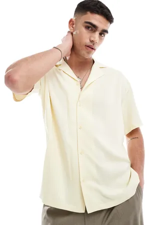 Dr Denim Madi short sleeve relaxed fit resort shirt in butter embroidery