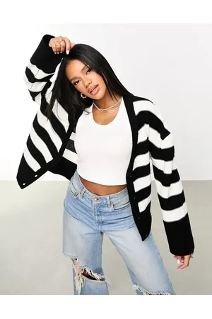Threadbare Ruby cardigan in and white stripe