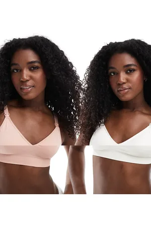 Mama;licious Mamalicious Maternity nursing bra 2-pack in black and pink
