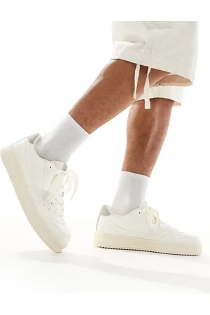 Bershka Lace up trainer with back tab in