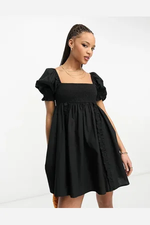 Miss Selfridge Poplin exposed seam mini smock dress in