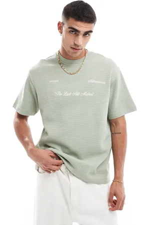 Bershka Boxy fit waffle textured t-shirt in