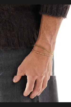 ASOS 2 pack waterproof stainless steel chain bracelet in tone