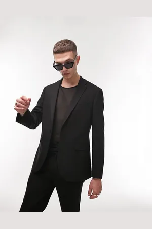 Topman Stretch slim textured suit jacket in