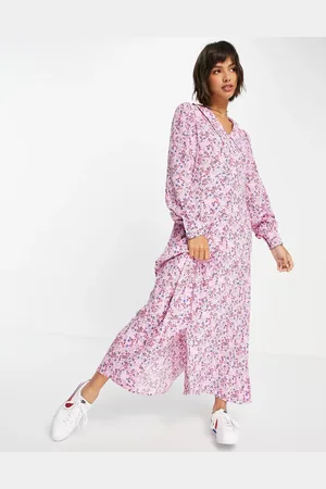 Y.A.S Y.A.S collar detail maxi dress in ditsy print