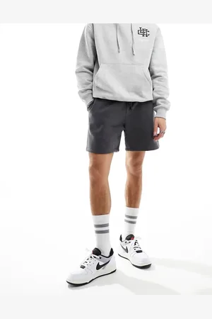 ASOS Premium heavyweight oversized shorts in washed black