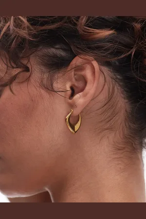 Topshop Sonia waterproof stainless steel hoop earrings in