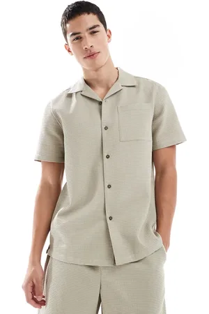 New Look Waffle shirt co-ord in stone