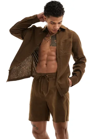 Chelsea Peers Linen blend beach long sleeve shirt co-ord in