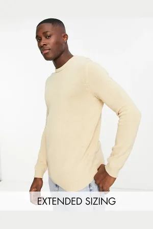 ASOS Midweight cotton jumper in beige twist