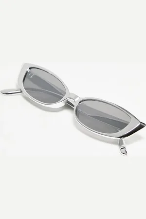 Topshop Slim rounded cateye sunglasses in