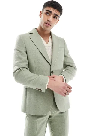 ASOS Wool blend slim suit jacket in weave