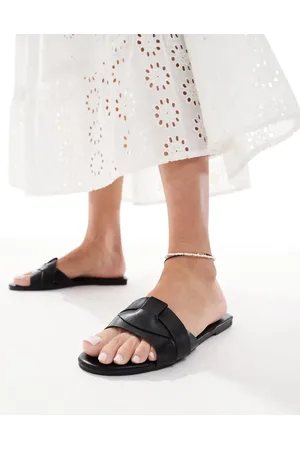 SEQWL Heron woven detail flat sandals in