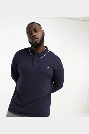 Calvin Klein Big & Tall stretch pique slim polo shirt in
