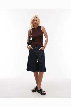 MANGO Bermuda denim short in dark