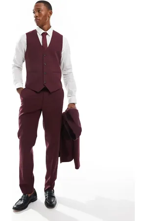 ASOS Slim suit trouser in burgundy
