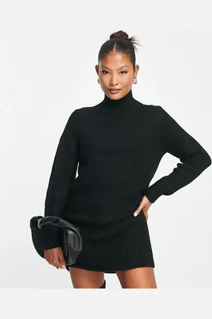 ASOS ASOS DESIGN Petite knitted mini dress with high neck in