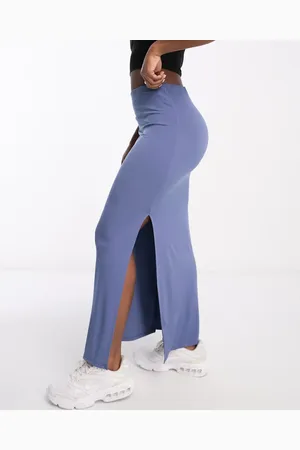 Stradivarius Tube co-ord maxi skirt in petrol