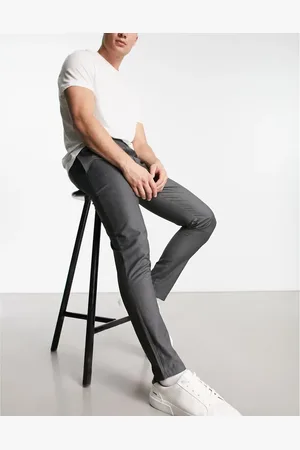 Gianni Feraud Ankle grazer smart trousers in charcoal