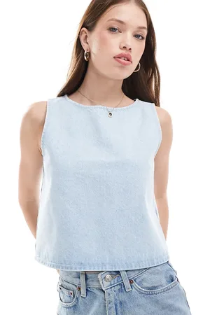 ASOS Denim tank top in super bleach