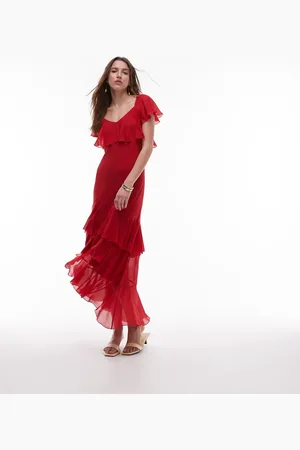 & OTHER STORIES Asymmetric midaxi dress with tiered ruffles in