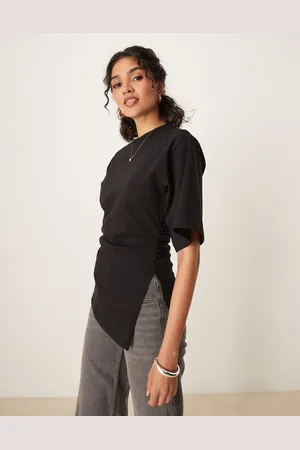 ASOS Asymmetric cinched t shirt in