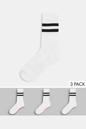 French Connection FCUK sports socks 3 pack in with black stripe