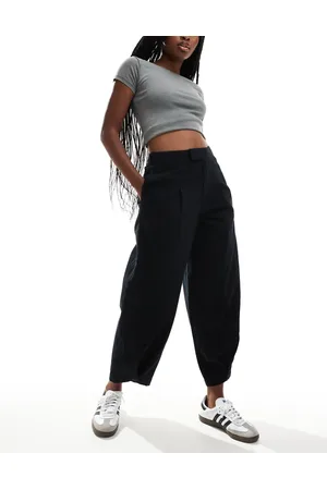 ASOS Flannel barrel leg trousers in