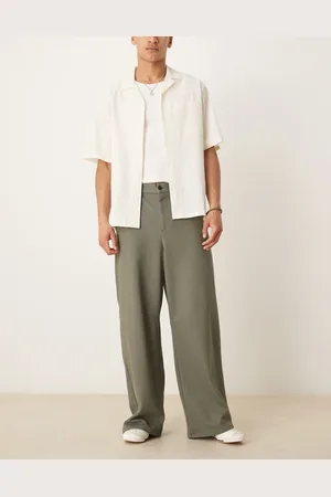ASOS Horseshoe smart trousers in khaki twill
