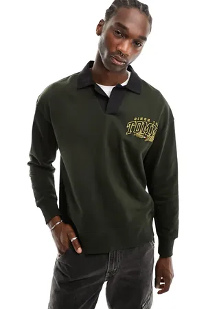 Tommy Hilfiger Relaxed luxe varsity rugby shirt in