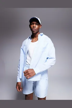 ASOS Co-ord 90s oversized shirt in and white stripe