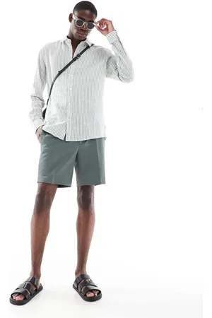 River Island Waffle texture shorts in sage